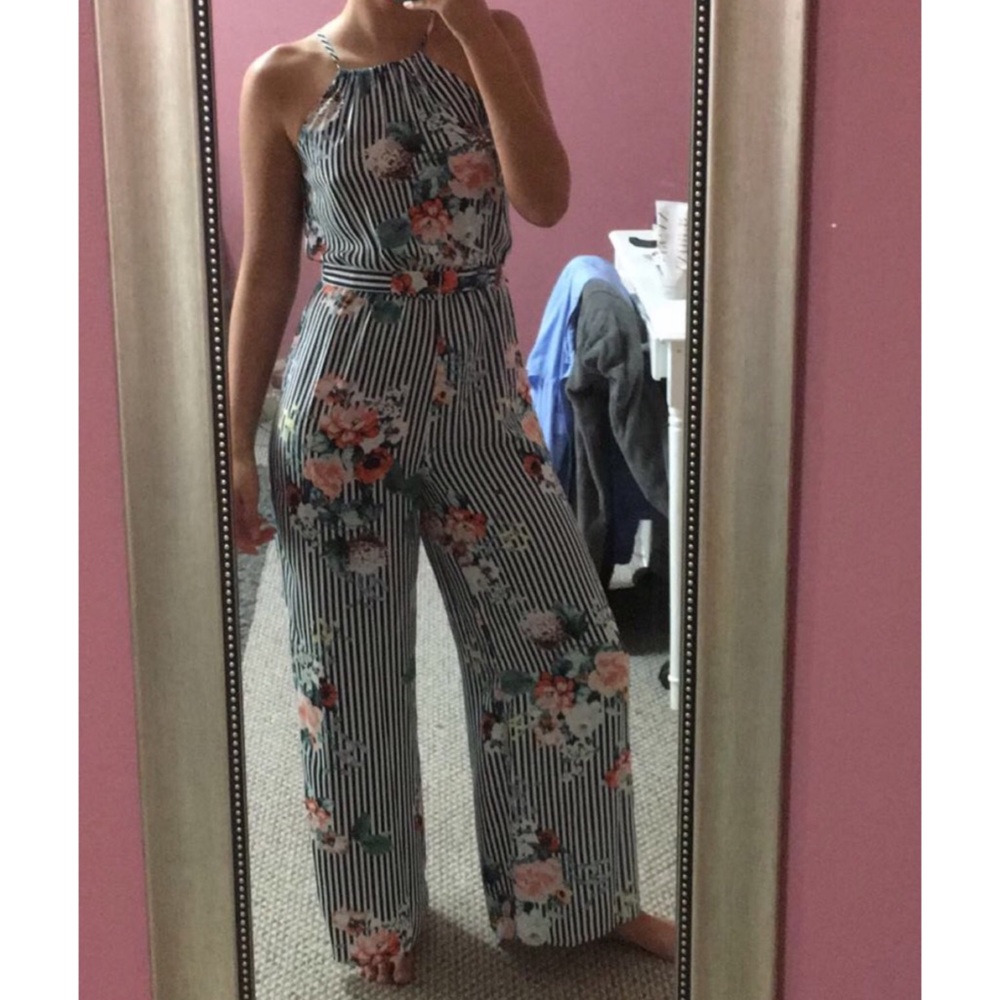 Striped flower jumpsuit from JCpenny’s